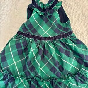 Janie and Jack Green Blue Plaid Dress 12-18m